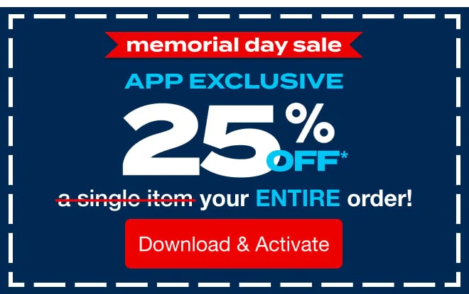 25% off your entire order in the app