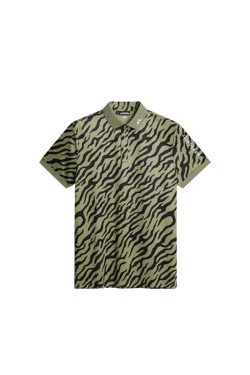 Image of Tour Tech Print Polo / Tour Tiger Olive M
