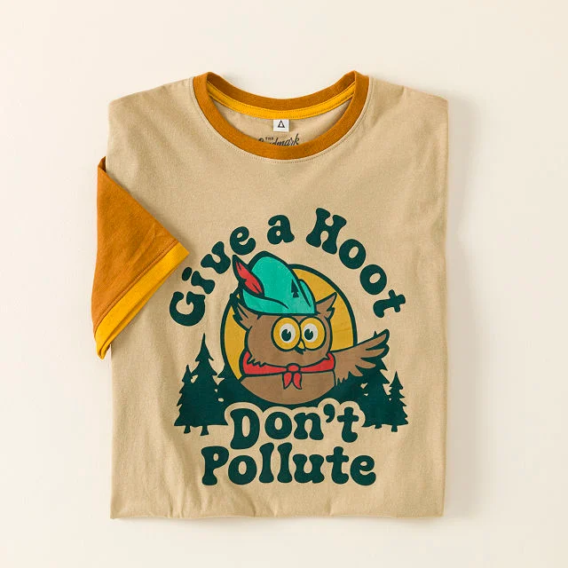 Give a Hoot Don’t Pollute Ringer Tee
