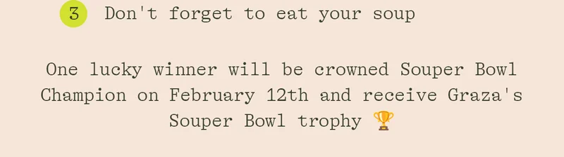 DON'T FORGET TO EAT YOUR SOUP
