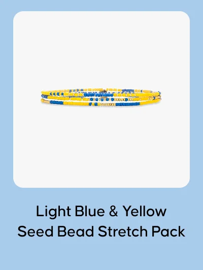 Light Blue & Yellow Seed Bead Stretch Pack