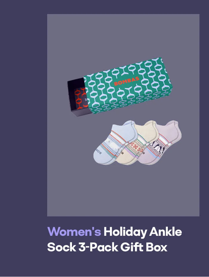 Women's Holiday Ankle Sock 3-Pack Gift Box
