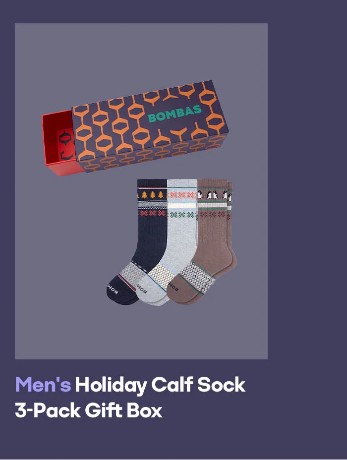 Men's Holiday Calf Sock 3-Pack Gift Box