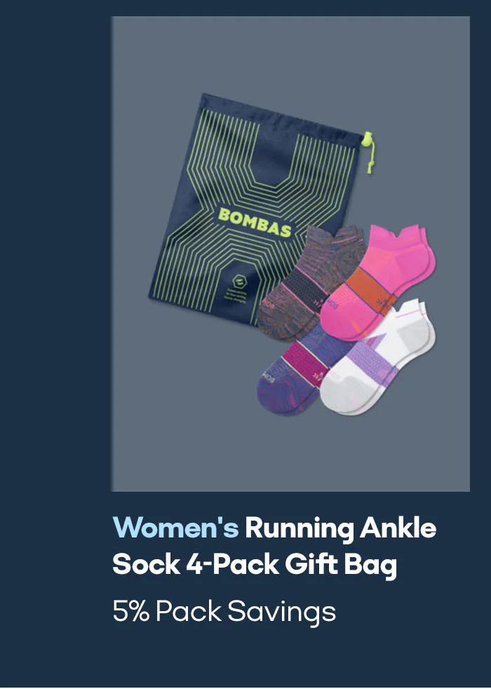 Women's Running Ankle Sock 4-Pack Gift Bag 5% Pack Savings