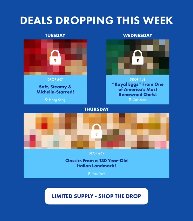 50% off one iconic food every day! 50% off one iconic food every day!