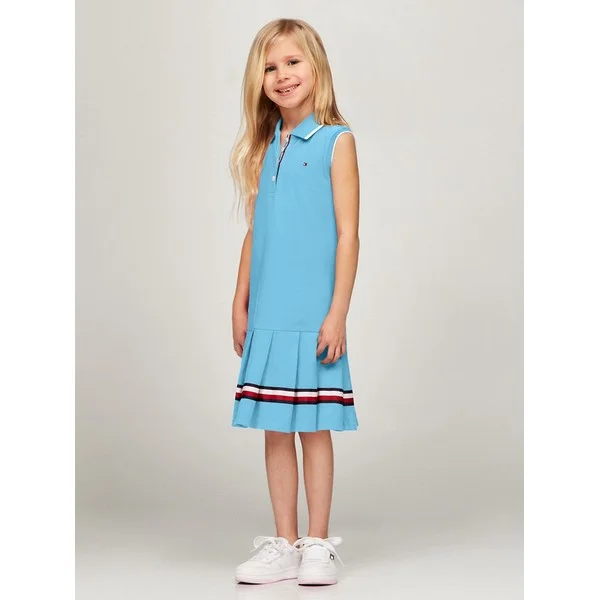 Kids' Sleeveless Pleated Polo Dress