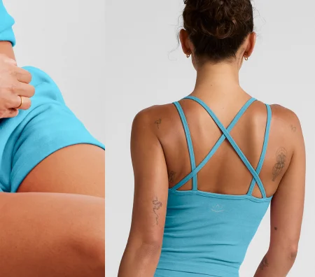 Spacedye Get Across Tank in Surfer Blue Heather