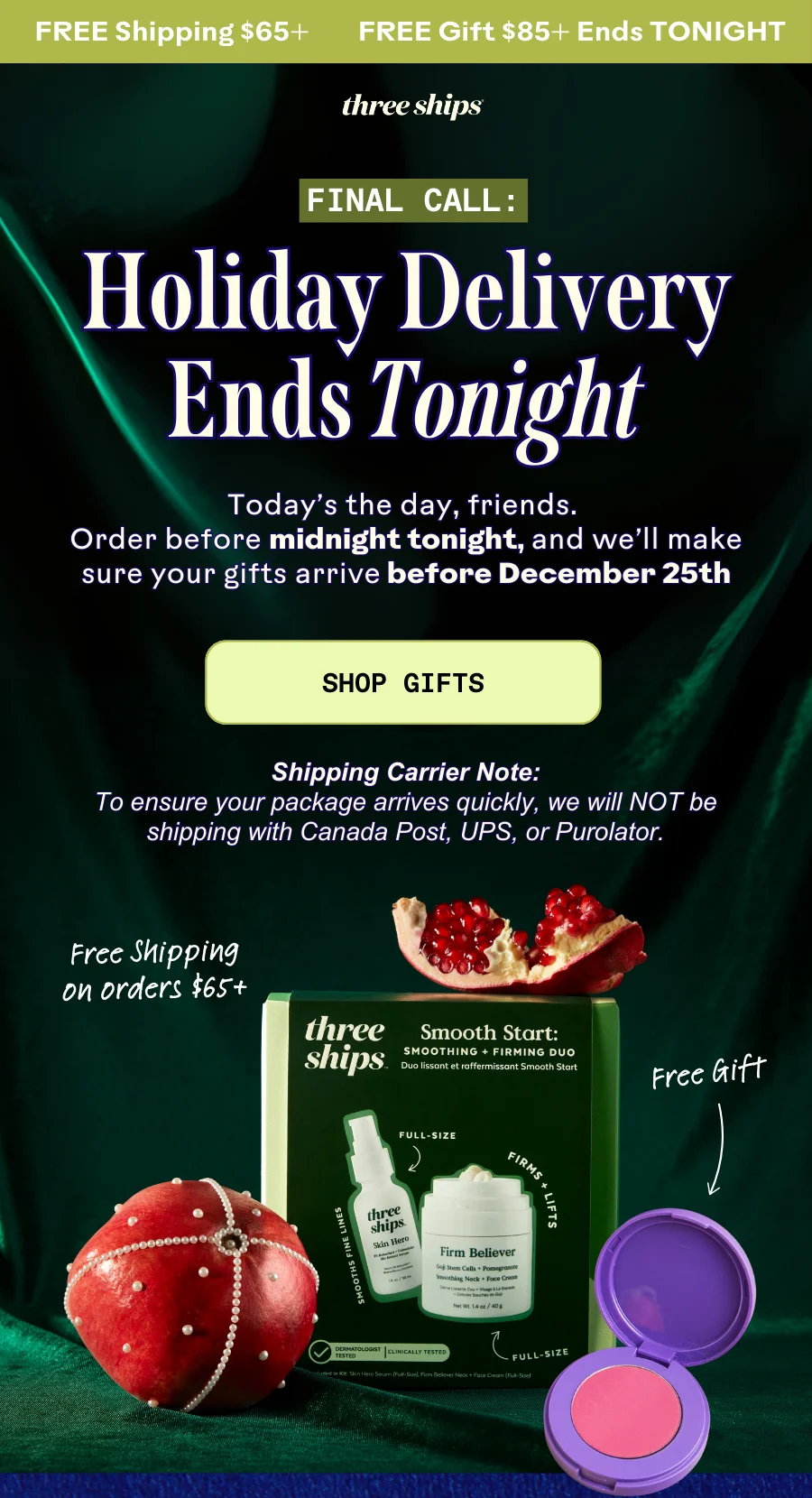 Holiday Delivery Ends Tonight. Shop Gifts.
