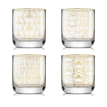 JoyJolt Set of (4) 10oz Star Wars Old Fashion Drinking Glass