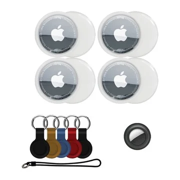 Apple AirTags 4-Pack with Silicone Keychain_Case & Luggage Tag