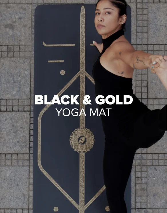 Black and Gold Yoga Mat