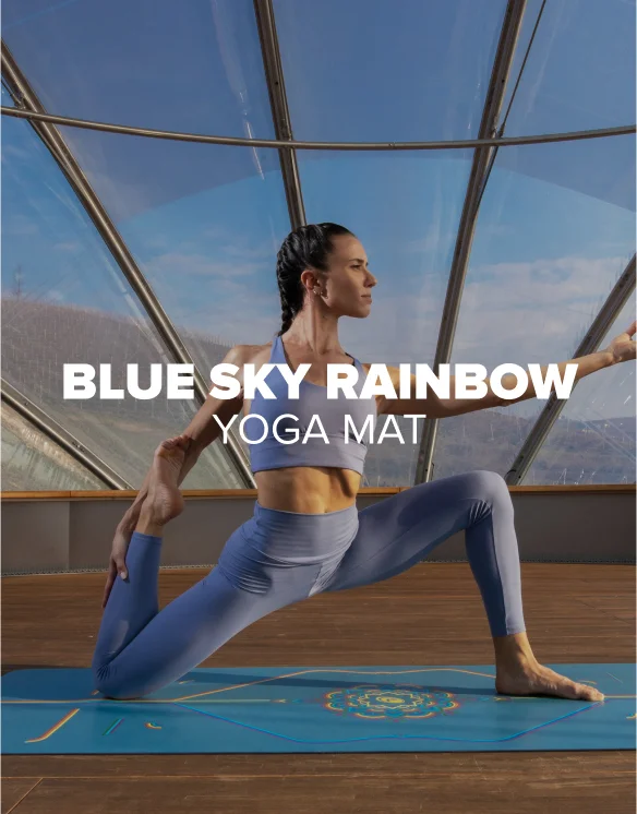 Blue Sky Rainbow Yoga Mat