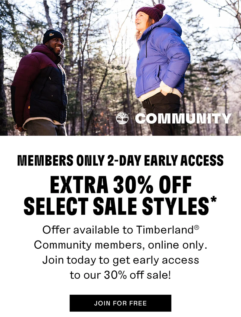 Member only 2-day early acces. Extra 30% off Select Sale Styles*. Join for free