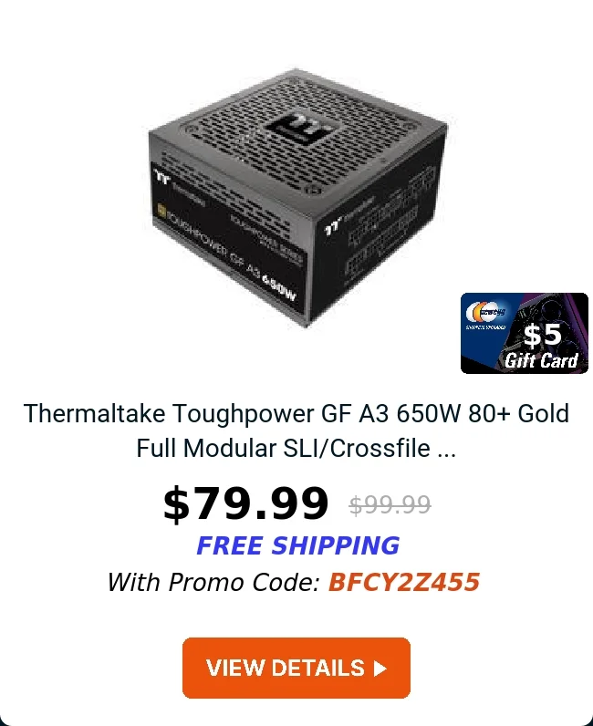 Thermaltake Toughpower GF A3 650W 80+ Gold Full Modular SLI/Crossfile ...