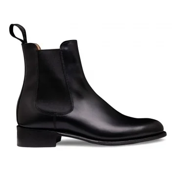 Avril D Chelsea Boot in Black Calf Leather