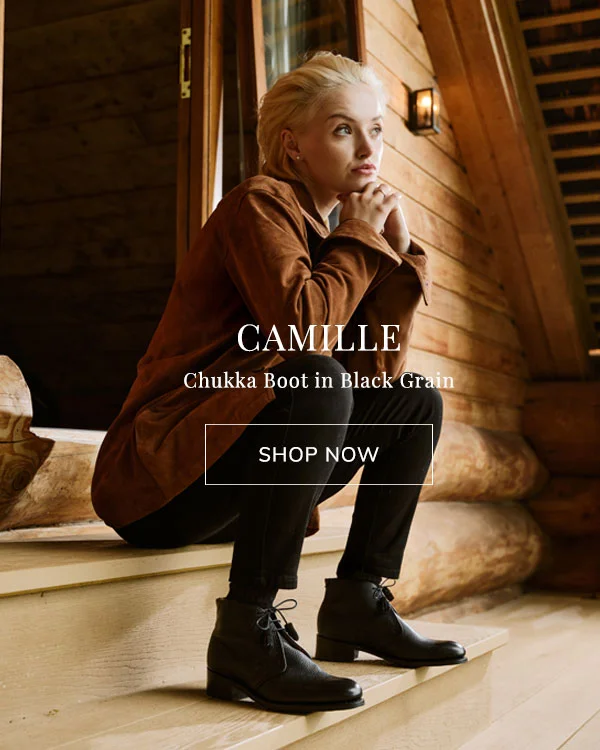Camille Chukka Boot in Black Grain | Shop Now
