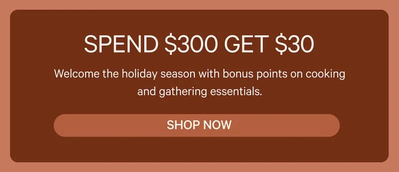 SPEND $300 GET $30