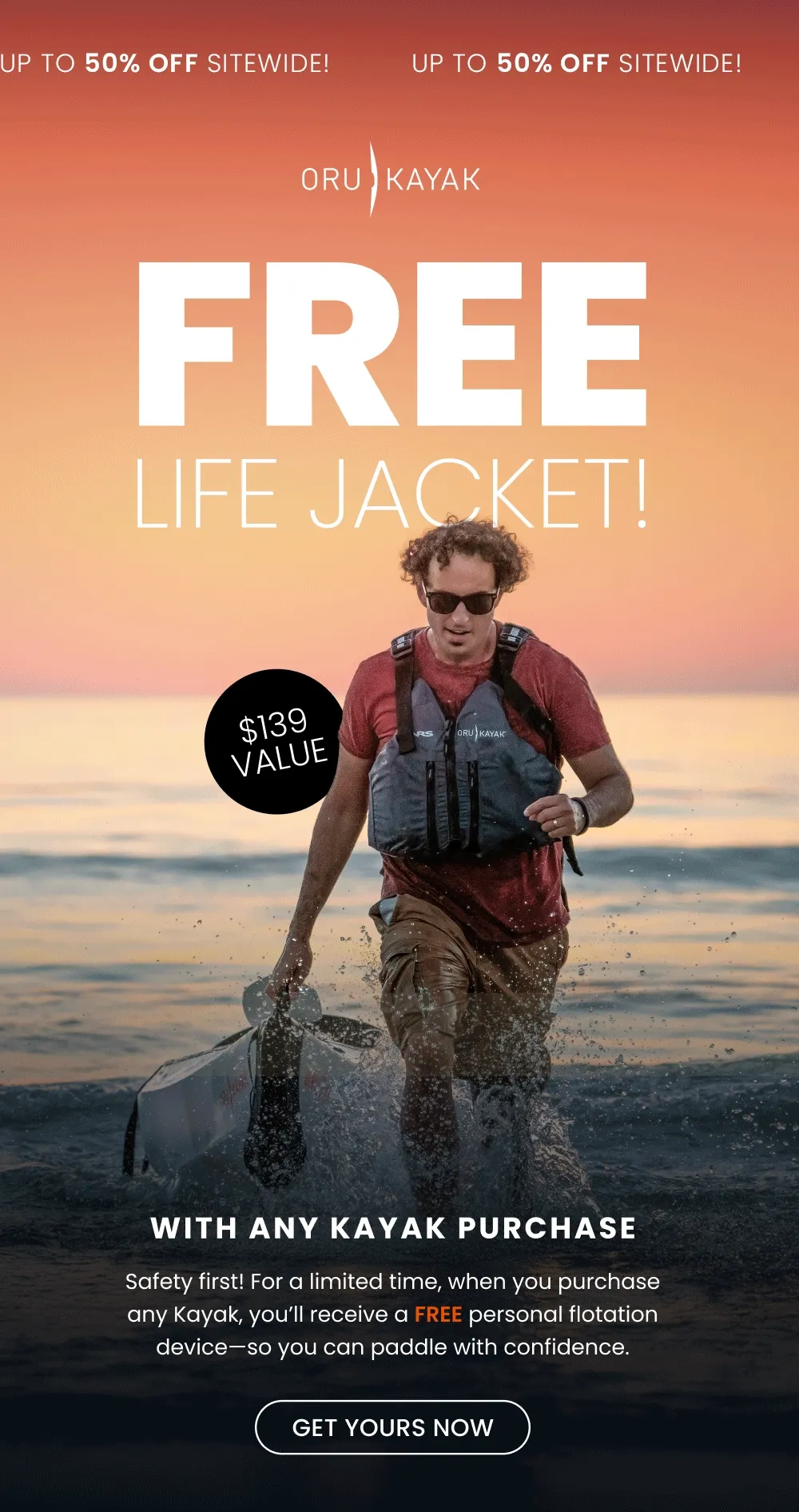 Free Life jacket with any kayak purchase Free Life jacket with any kayak purchase
