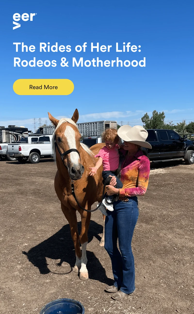 Sierra Dawn Anglim feeding a horse with her daughter