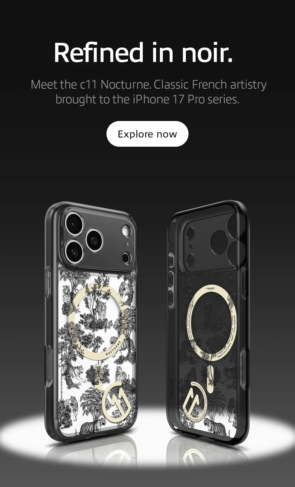Refined in noir. Meet the c11 Nocturne. Classic French artistry brought to the iPhone 17 Pro series. Explore now.