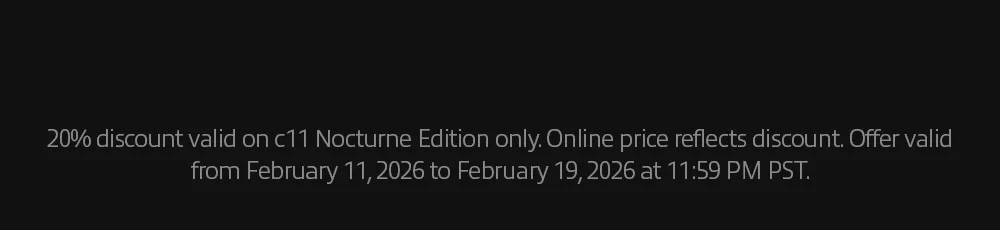 20% discount valid on c11 Arcade Edition only. Online price reflects discount. Offer valid from January 14, 2026 to January 27, 2026 at 11:59 PM PST.