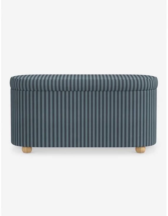 Hurley Storage Bench-Blue Tonal Stripe