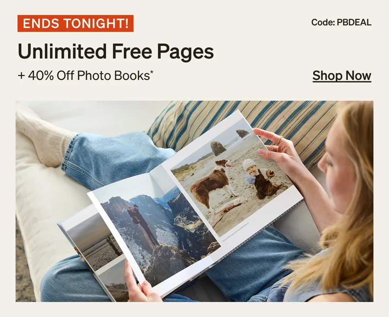 Unlimited Free Pages + 40% Off Photo Books