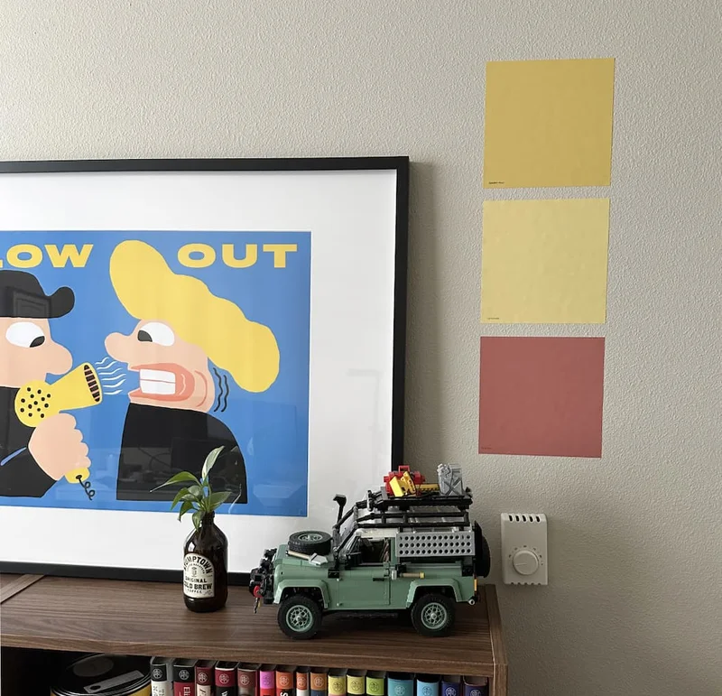 Peel-and-Stick Swatches on the wall