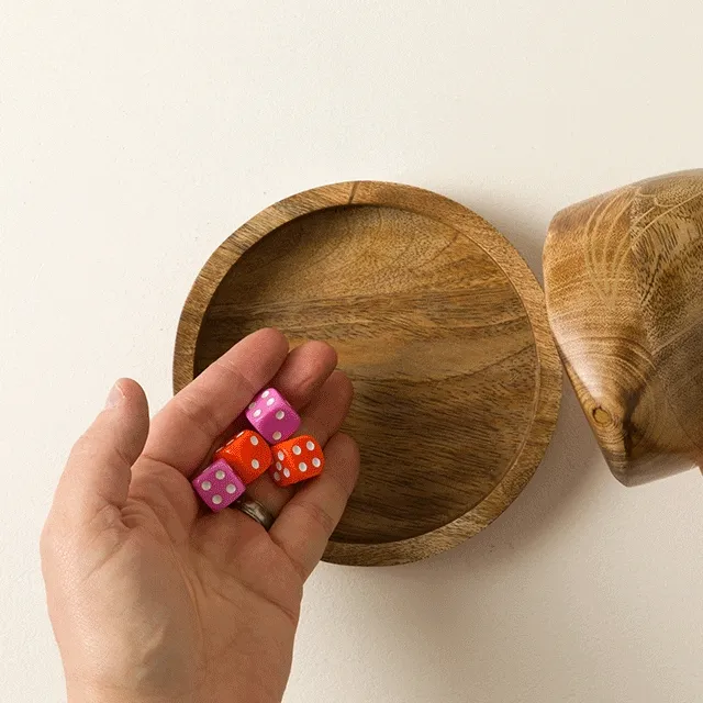 Bird In Hand Wooden Dice Shaker Cup