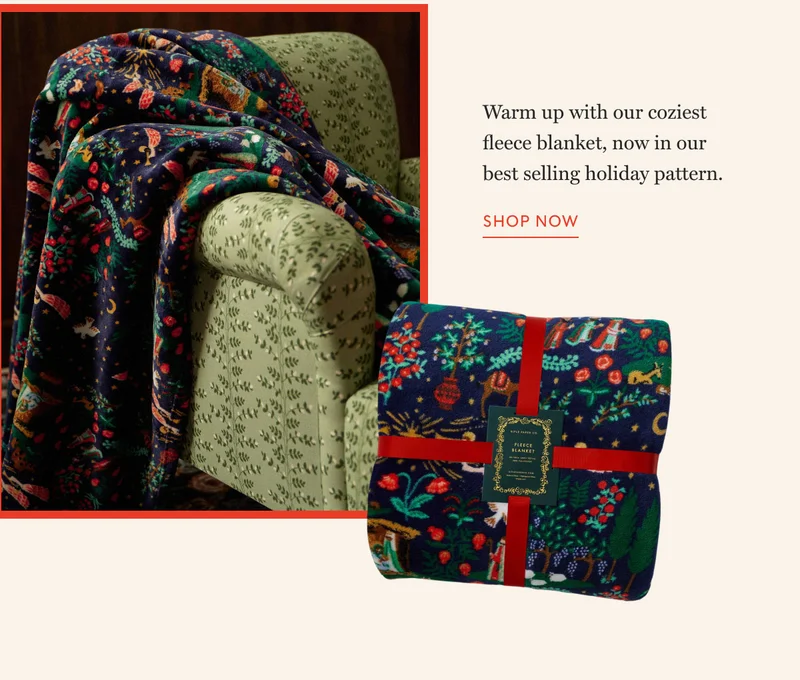Warm up with our coziest fleece blanket, now in our best selling holiday pattern. shop now