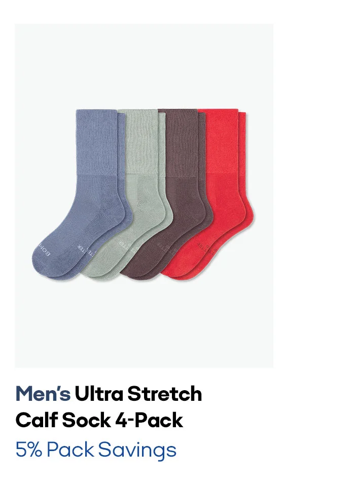 Men's Ultra Stretch Calf Sock 4-Pack 5% Pack Savings