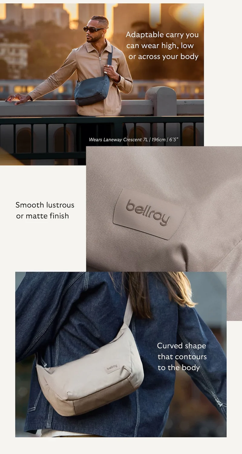 Adaptable style with 3 ways to carry. Smooth lustrous or matte finish. Curved shape that contours to the body