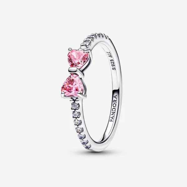 Sparkling Pink Bow Ring