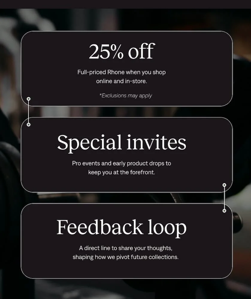 25% off, special invites, feedback loop