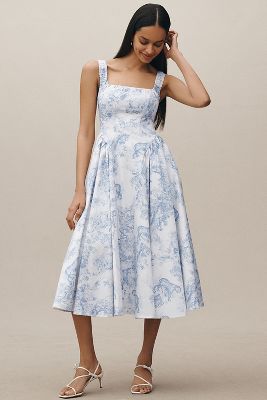 Mare Mare Chinoiserie Sleeveless Fit & Flare Midi Dress