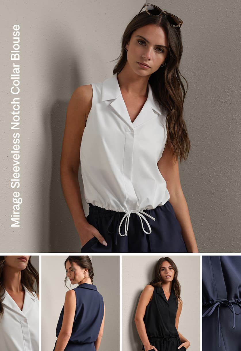 Mirage Sleeveless Notch Collar Blouse
