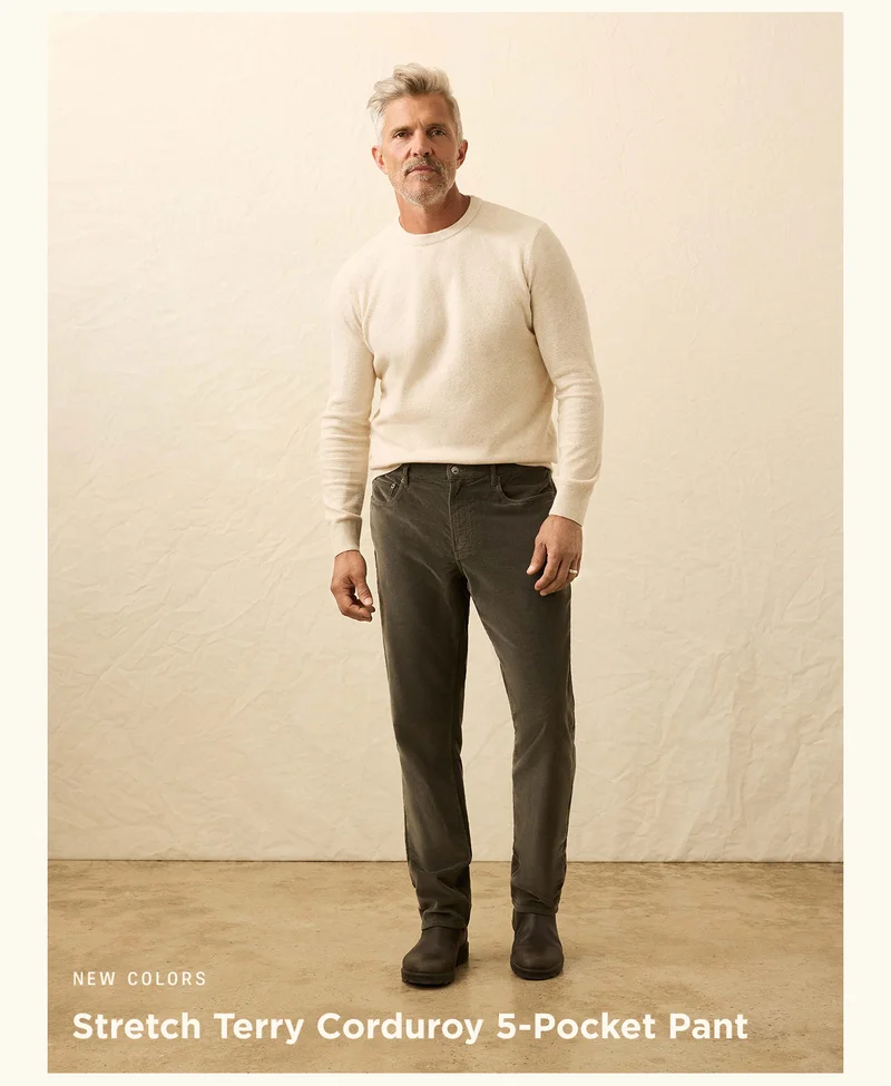 Stretch Terry Corduroy 5-Pocket Pant