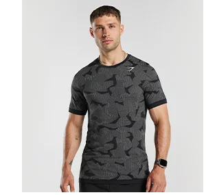 SPORT SEAMLESS T-SHIRT - Black/Light Grey