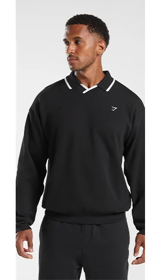 REST DAY STREET POLO PULLOVER - Black