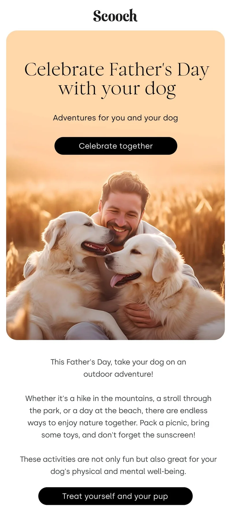 Celebrate father's day with you dog - Celebrate together