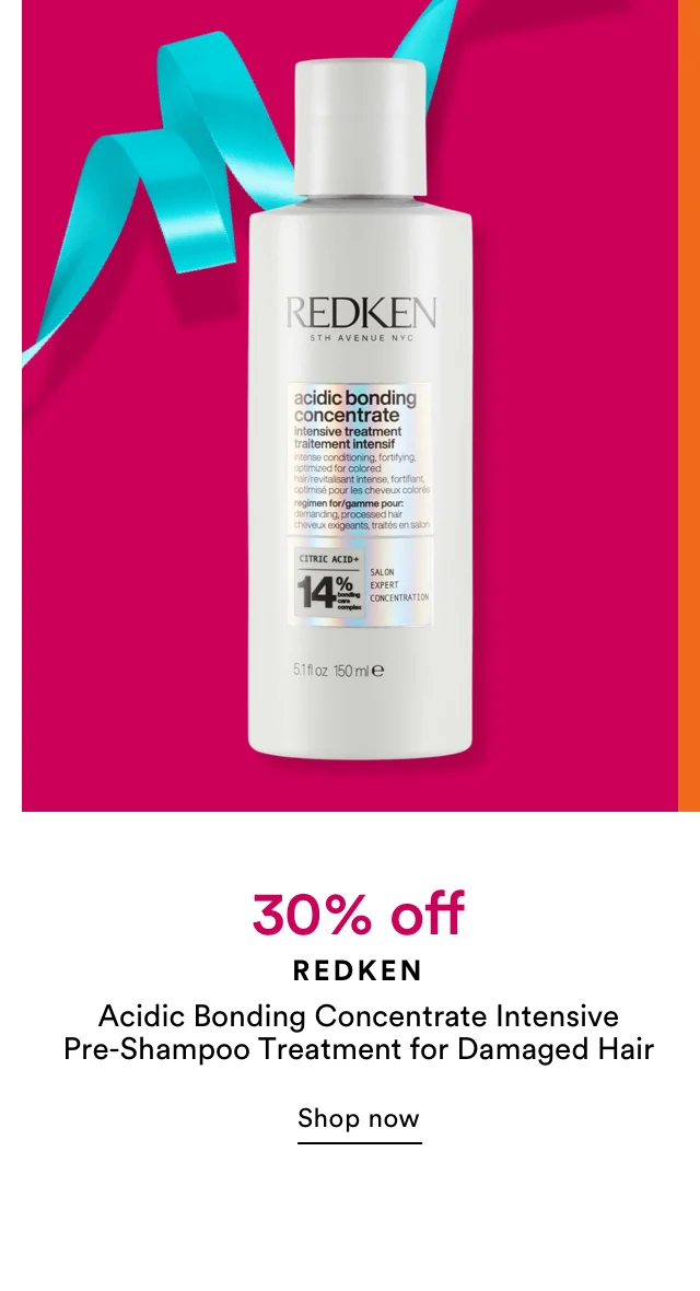 Redken | 30% off | Acidic Bonding Concentrate Intensive Pre-Shampoo Treatment for Damaged Hair | Shop Now