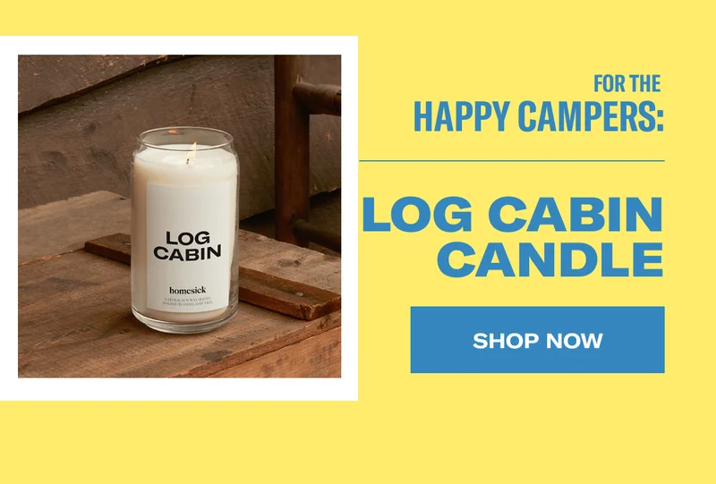 For the Happy Campers: Log Cabin Candle | Shop Now
