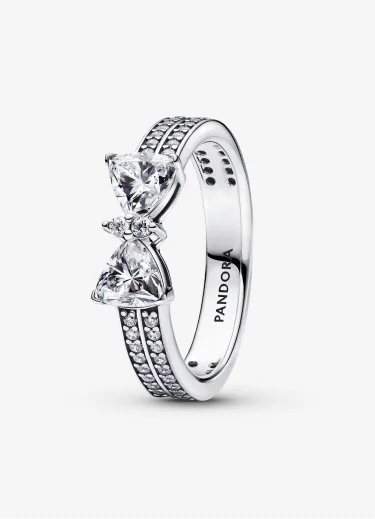 Sparkling Bow Double-row Ring