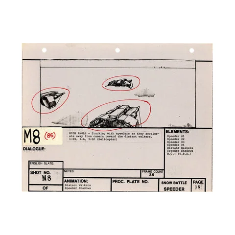 The Empire Strikes Back VFX Story Board Shot M8