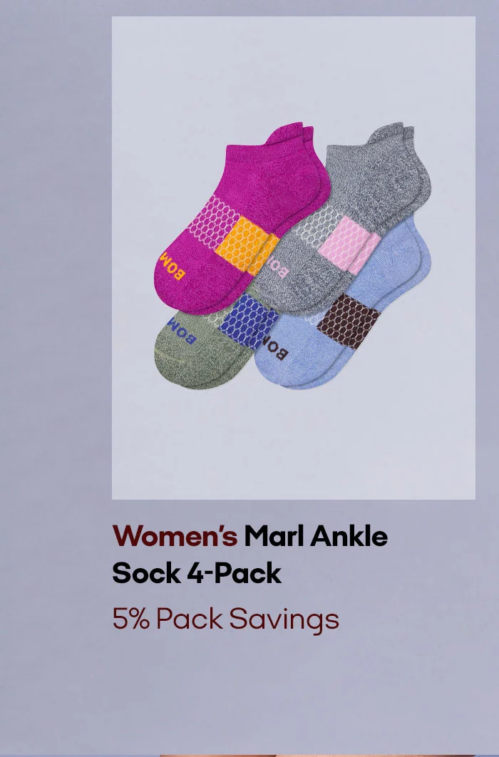 Women's Marl Ankle Sock 4-Pack 5% Pack Savings