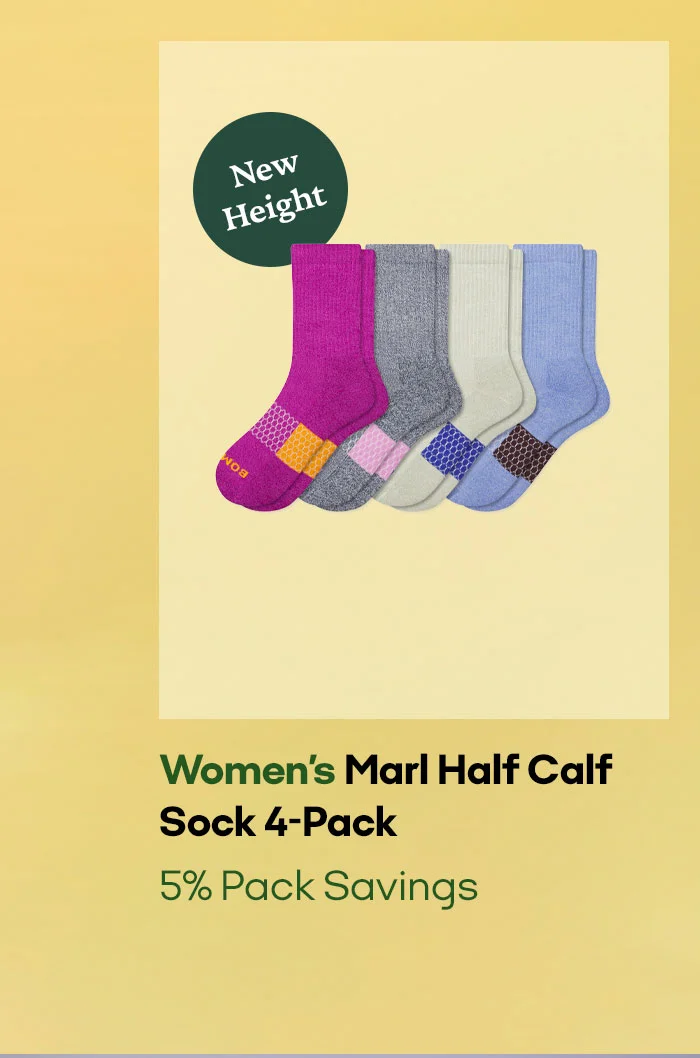 New Height. Women's Marl Half Calf Sock 4-Pack 5% Pack Savings