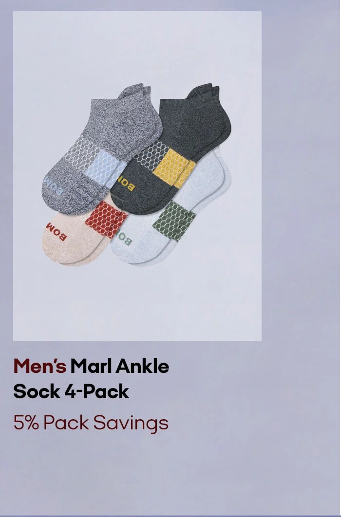 Men's Marl Ankle Sock 4-Pack 5% Pack Savings