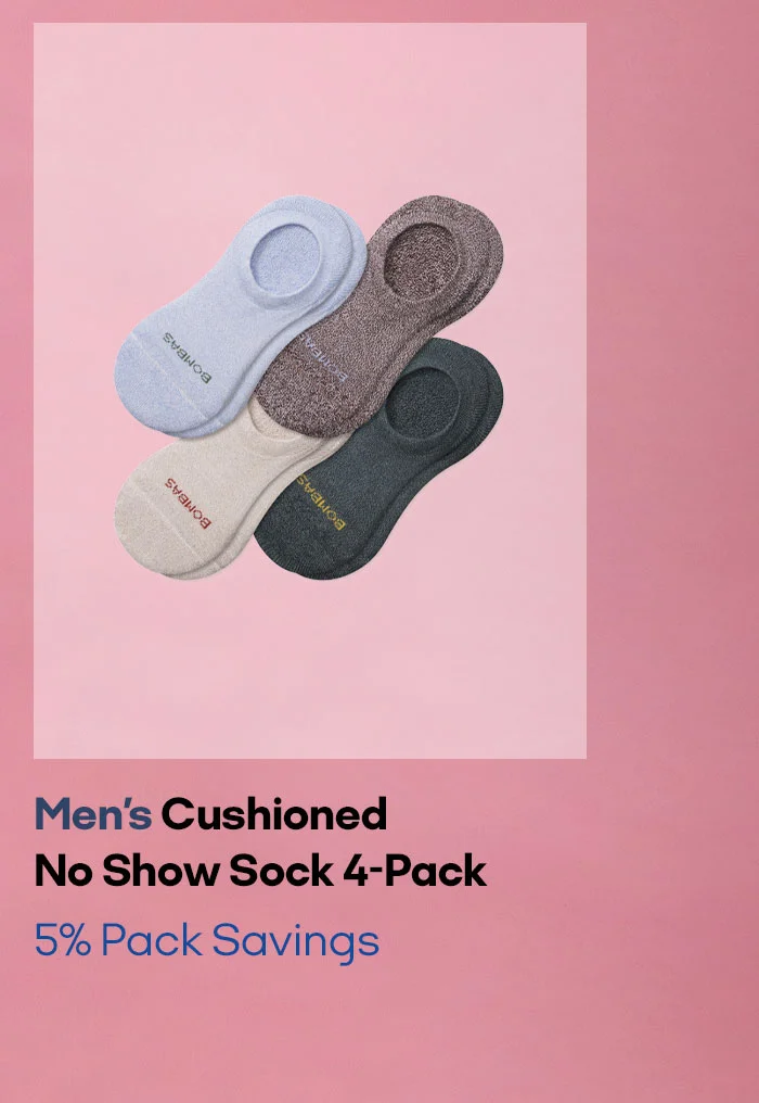 Men's Cushioned No Show Sock 4-Pack 5% Pack Savings