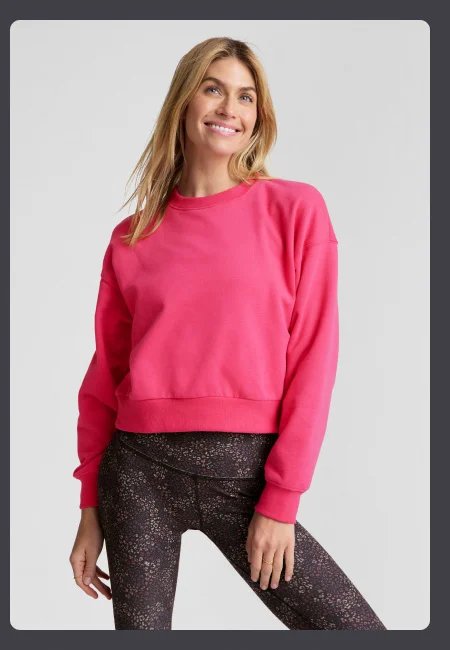 LuxeFleece Crewneck Sweatshirt in Vivid Pink