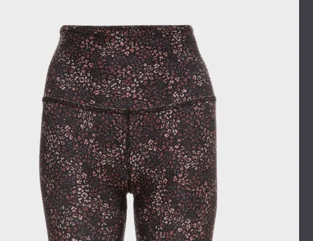 SoftMark High Waisted Midi Legging in Ditsy Leopard